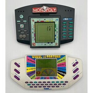 Vintage Handheld Electronic Games Lot Monopoly &‎ Wheel Of Fortune Working